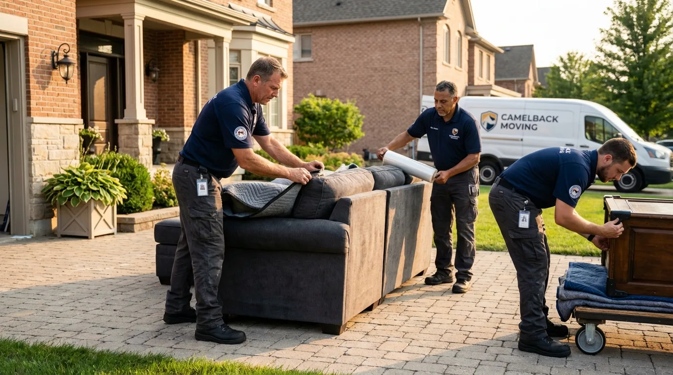 Large estate moving crew wrapping furniture in Melbourne Beach, FL